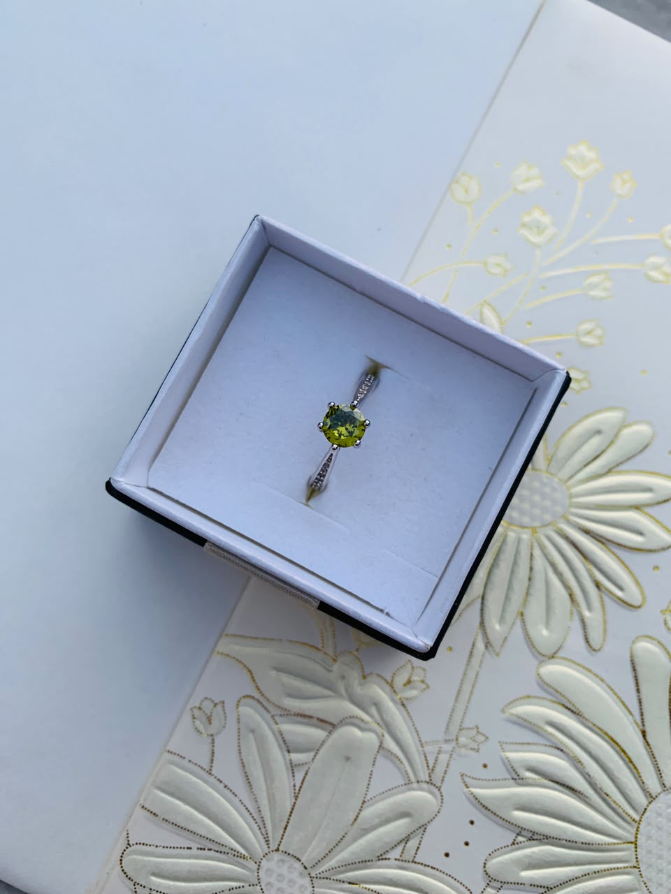 925 Silver Crystal Solitaire Ring